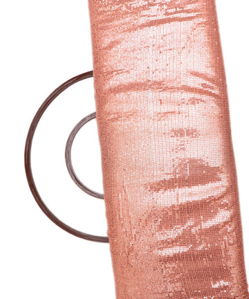 Peach Colour Small Sequin Georgette Embroidery Fabric